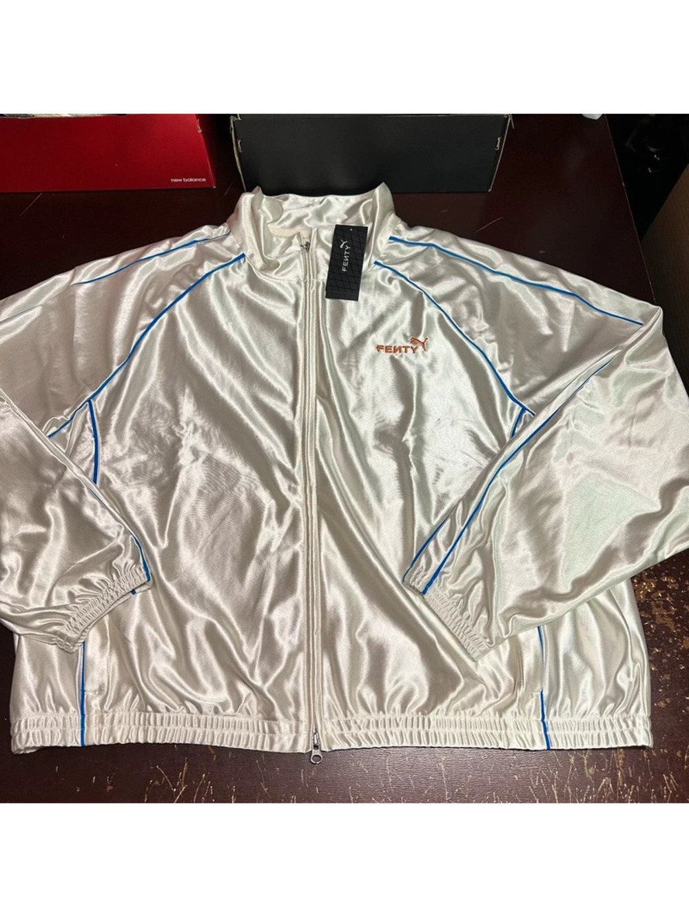 PUMA x FENTY T7 Piping Track Jacket Womens Size XXL Warm White NWT